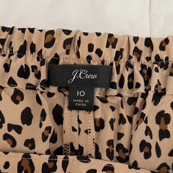 J. Crew Harvey 100% Silk Leopard Print Cropped Pull On Pants - Picture 4 of 7